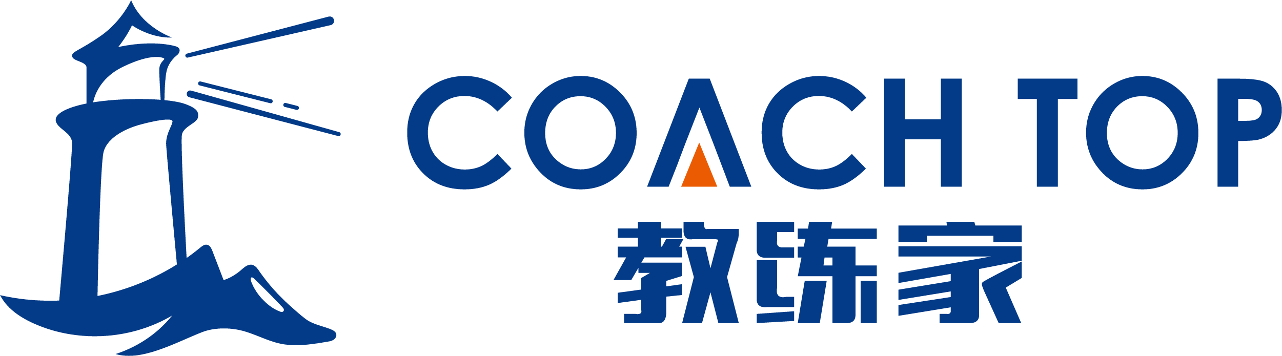 教练家早期蓝色灯塔标识
