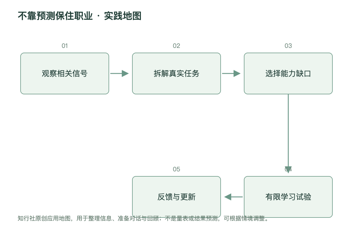 不靠预测保住职业 · 实践地图