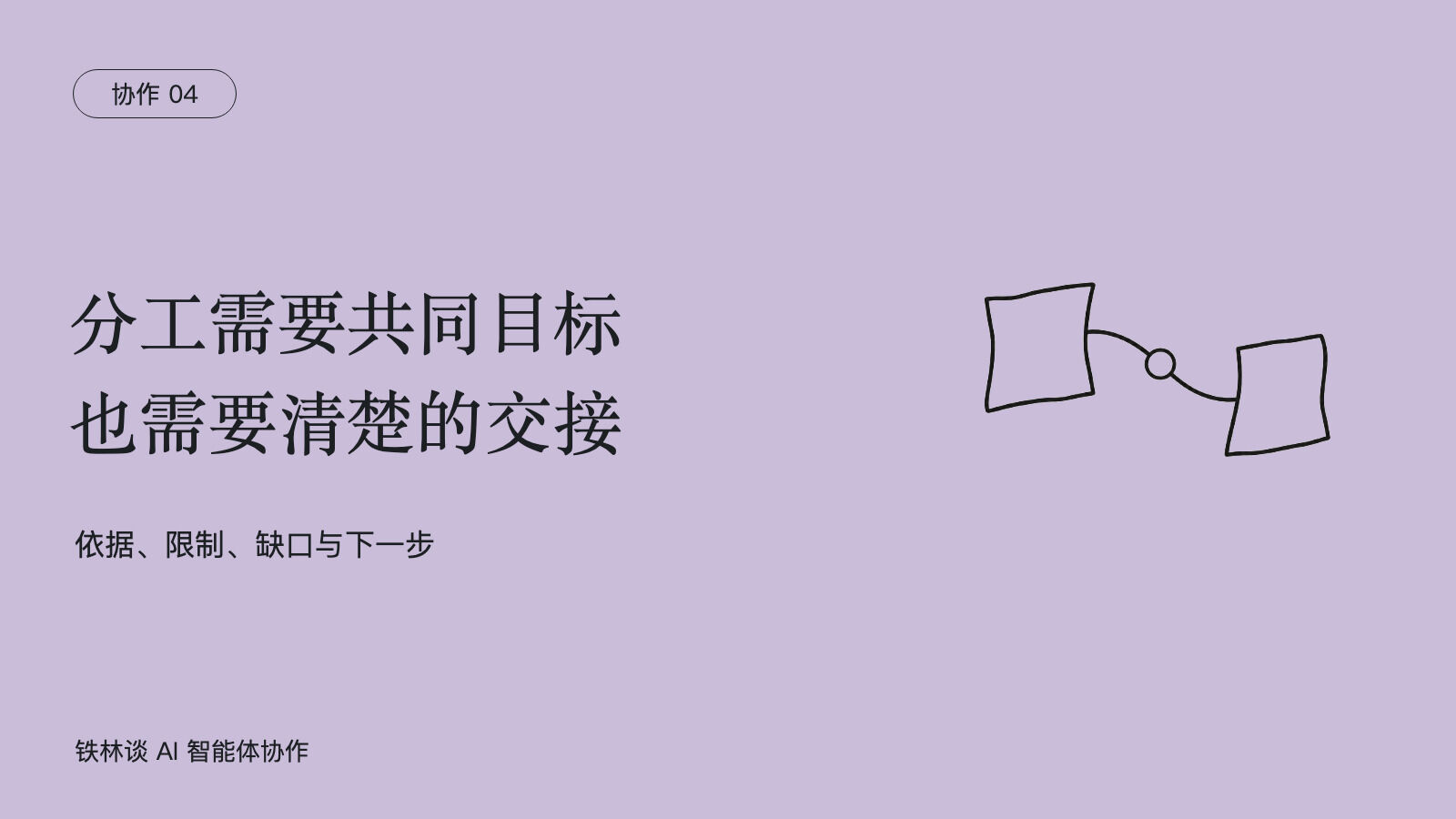分工需要共同目标，也需要清楚的交接，依据、限制、缺口与下一步