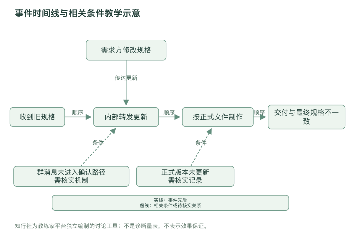 事件时间线与相关条件教学示意