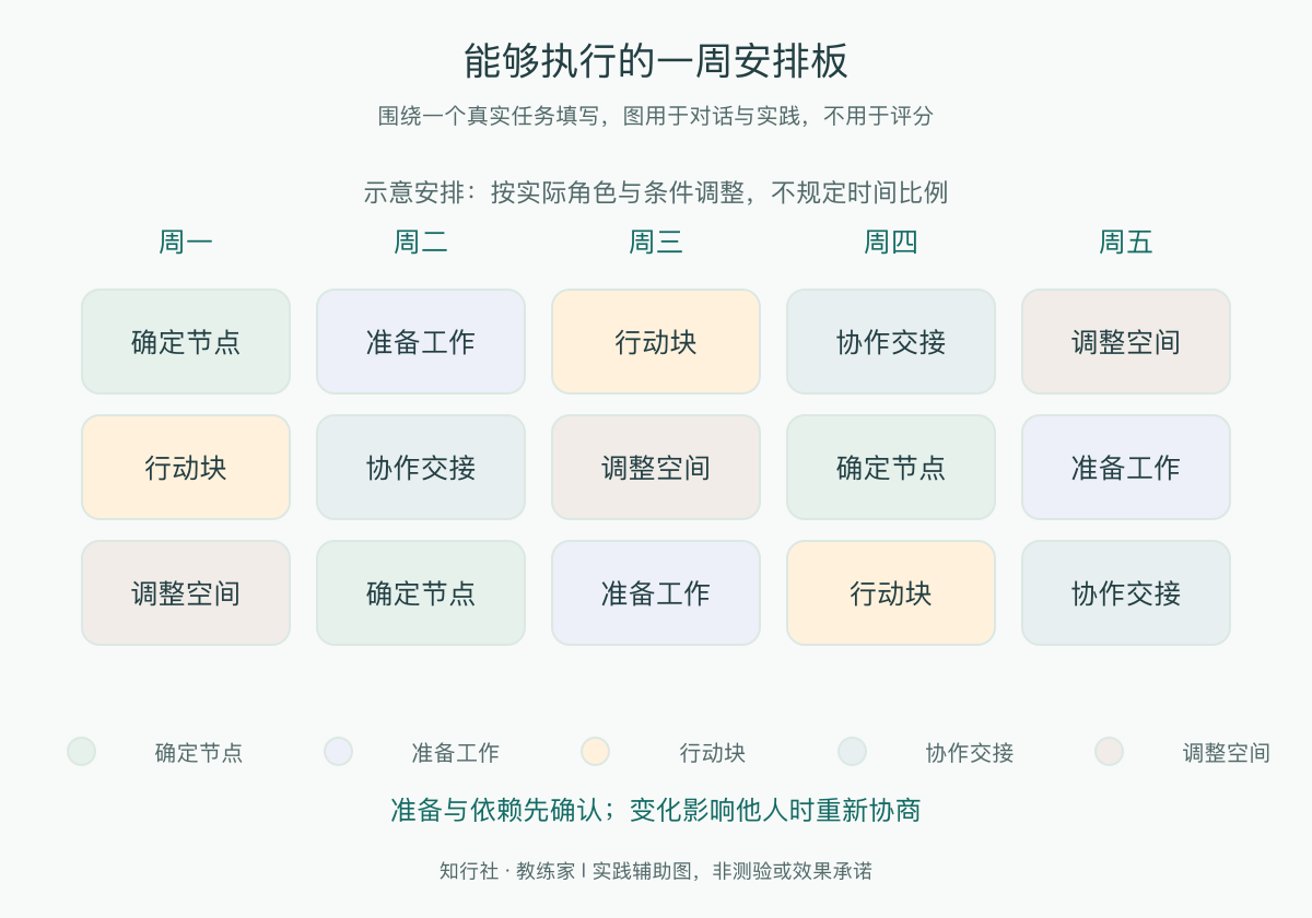 能够执行的一周安排板