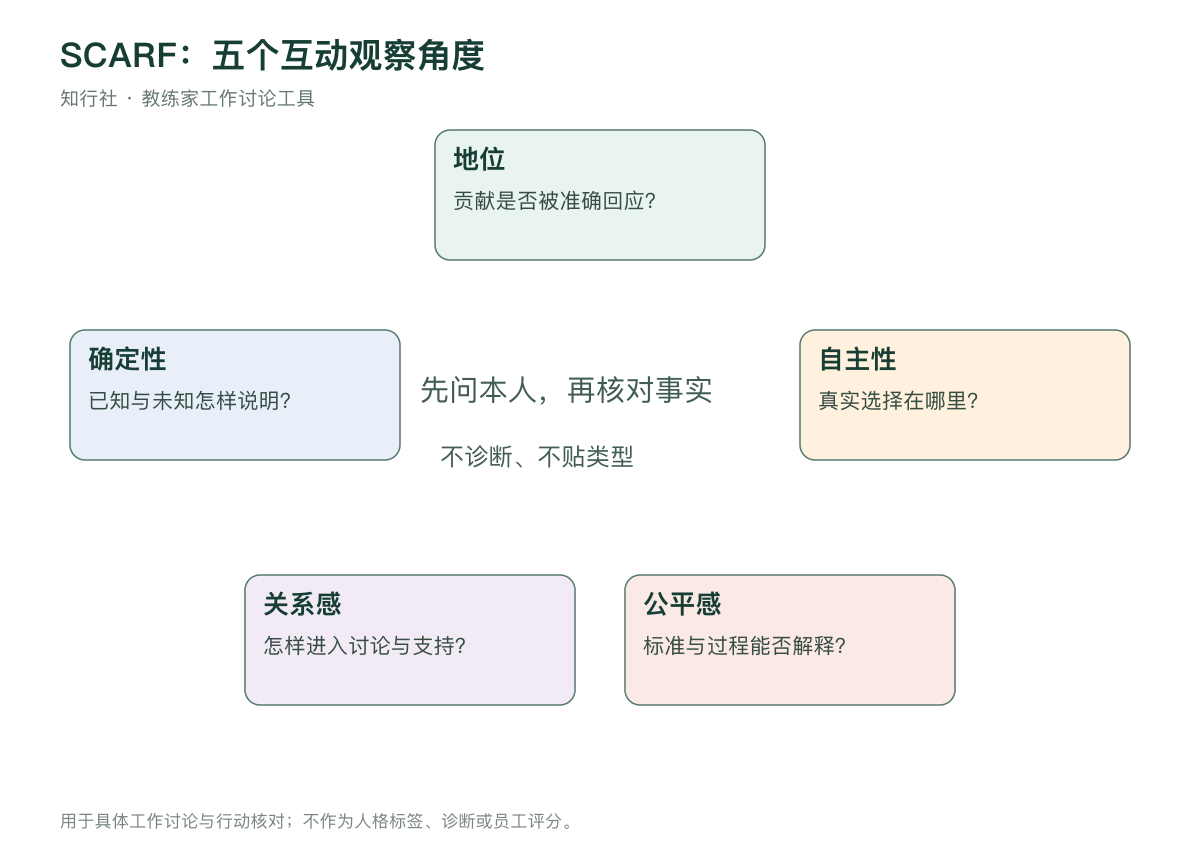 SCARF 五个团队互动观察角度